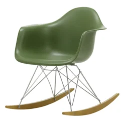 Krzesło Bujane Eames Rar Zielone - Chromowana Podstawa Vitra