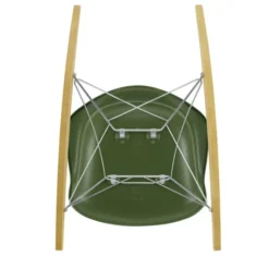 Krzesło Bujane Eames Rar Zielone - Chromowana Podstawa Vitra