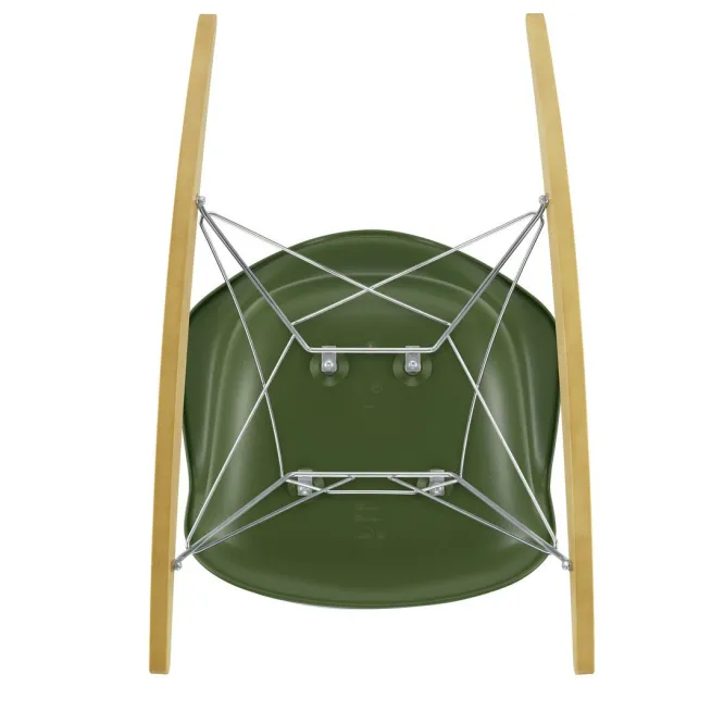 Krzesło Bujane Eames Rar Zielone - Chromowana Podstawa Vitra