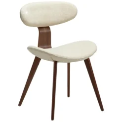 Krzesło Comforta Tkanina Bouclé Frosted Almond - Nogi Orzech