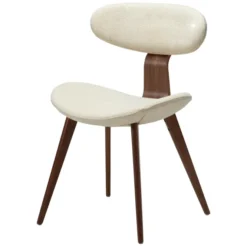 Krzesło Comforta Tkanina Bouclé Frosted Almond - Nogi Orzech