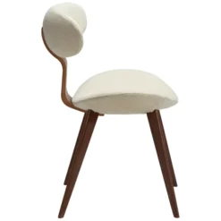 Krzesło Comforta Tkanina Bouclé Frosted Almond - Nogi Orzech