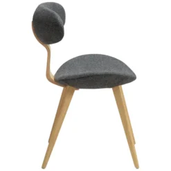 Krzesło Comforta Tkanina Bouclé Pebble Grey - Nogi Dąb Bielony