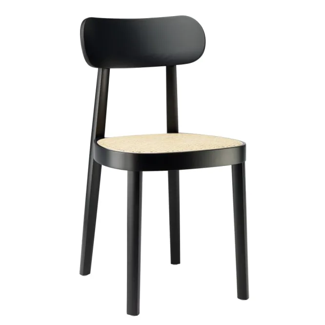 Krzesło 118 Czarne Wyplatane Thonet