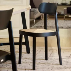Krzesło 118 Czarne Wyplatane Thonet