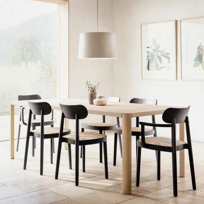 Krzesło 118 Czarne Wyplatane Thonet