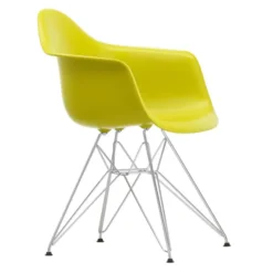 Krzesło Eames Plastic Chairs Re Dar Musztardowe - Chromowana Podstawa Vitra
