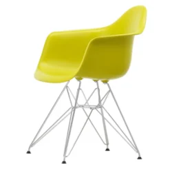 Krzesło Eames Plastic Chairs Re Dar Musztardowe - Chromowana Podstawa Vitra