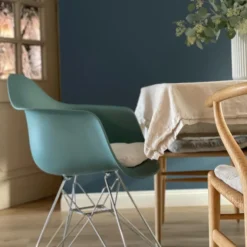 Krzesło Eames Plastic Chairs Re Dar Musztardowe - Chromowana Podstawa Vitra