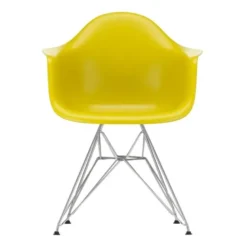 Krzesło Eames Plastic Chairs Re Dar Musztardowe - Chromowana Podstawa Vitra