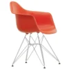 Krzesło Eames Plastic Chairs Re Dar Czerwone - Chromowana Podstawa Vitra