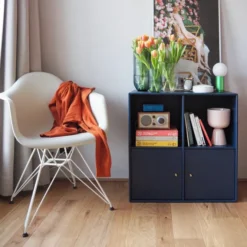 Krzesło Eames Plastic Chairs Re Dar Czerwone - Chromowana Podstawa Vitra