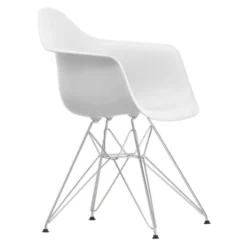 Krzesło Eames Plastic Chairs Re Dar Białe - Chromowana Podstawa Vitra