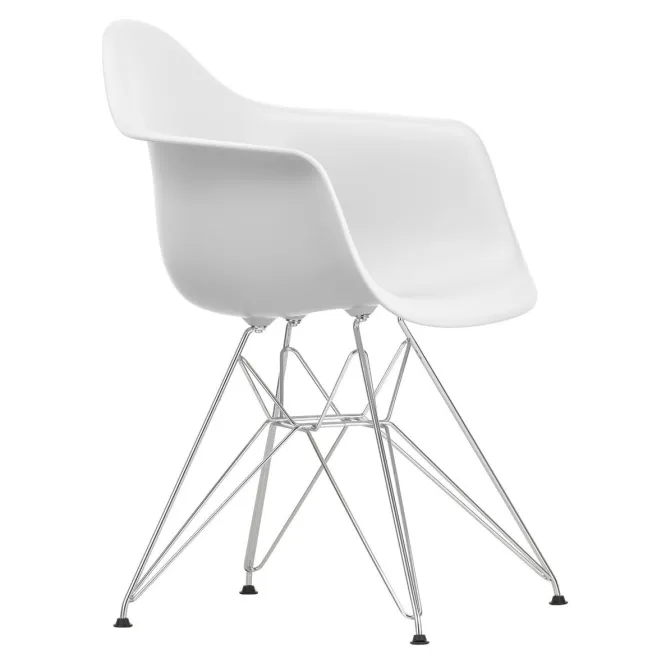 Krzesło Eames Plastic Chairs Re Dar Białe - Chromowana Podstawa Vitra