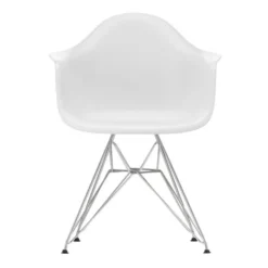 Krzesło Eames Plastic Chairs Re Dar Białe - Chromowana Podstawa Vitra