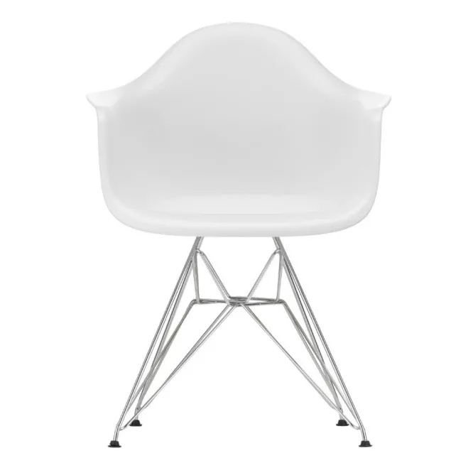 Krzesło Eames Plastic Chairs Re Dar Białe - Chromowana Podstawa Vitra