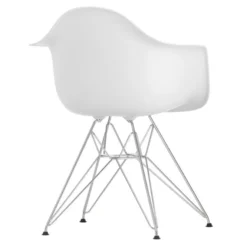 Krzesło Eames Plastic Chairs Re Dar Białe - Chromowana Podstawa Vitra