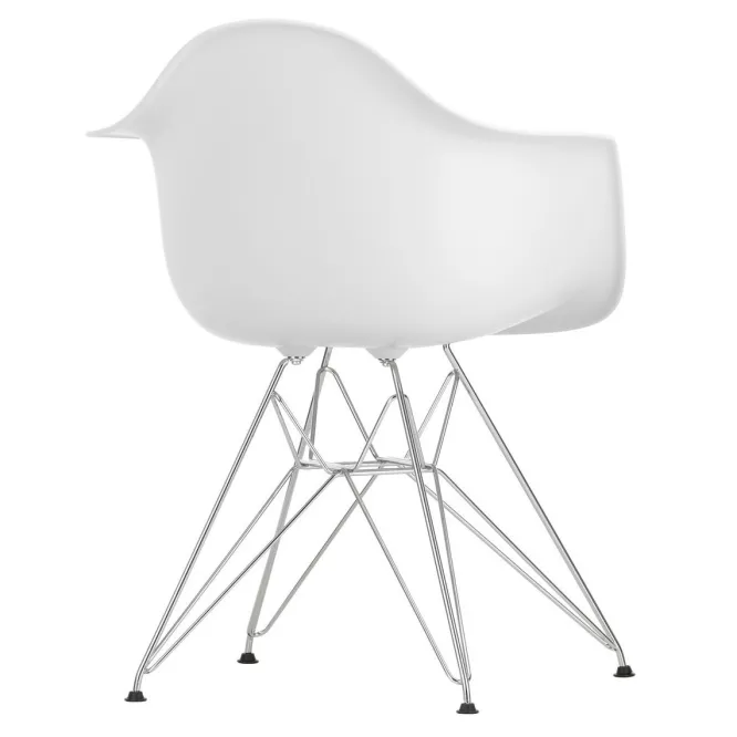 Krzesło Eames Plastic Chairs Re Dar Białe - Chromowana Podstawa Vitra