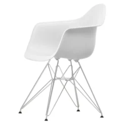 Krzesło Eames Plastic Chairs Re Dar Białe - Chromowana Podstawa Vitra