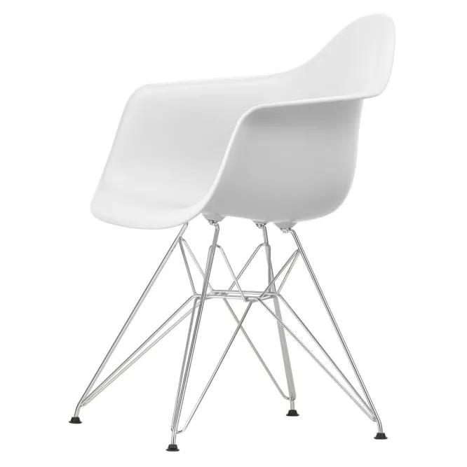 Krzesło Eames Plastic Chairs Re Dar Białe - Chromowana Podstawa Vitra