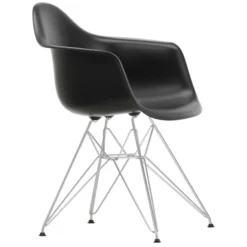 Krzesło Eames Plastic Chairs Re Dar Czarne - Chromowana Podstawa Vitra