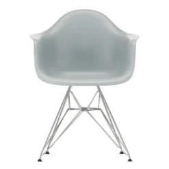 Krzesło Eames Plastic Chairs Re Dar Jasnoszare - Chromowana Podstawa Vitra