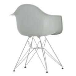 Krzesło Eames Plastic Chairs Re Dar Jasnoszare - Chromowana Podstawa Vitra