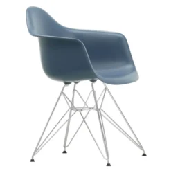 Krzesło Eames Plastic Chairs Re Dar Niebieskie - Chromowana Podstawa Vitra