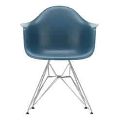Krzesło Eames Plastic Chairs Re Dar Niebieskie - Chromowana Podstawa Vitra