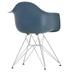 Krzesło Eames Plastic Chairs Re Dar Niebieskie - Chromowana Podstawa Vitra