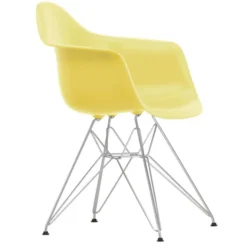 Krzesło Eames Plastic Chairs Re Dar Żółte - Chromowana Podstawa Vitra