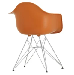 Krzesło Eames Plastic Chairs Re Dar Pomarańczowe - Chromowana Podstawa Vitra