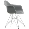 Krzesło Eames Plastic Chairs Re Dar Ciemnoszare - Chromowana Podstawa Vitra