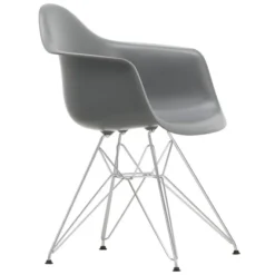 Krzesło Eames Plastic Chairs Re Dar Ciemnoszare - Chromowana Podstawa Vitra