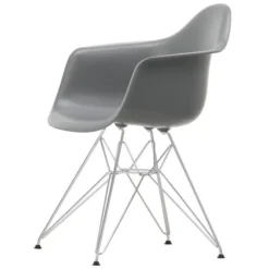 Krzesło Eames Plastic Chairs Re Dar Ciemnoszare - Chromowana Podstawa Vitra
