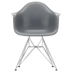 Krzesło Eames Plastic Chairs Re Dar Ciemnoszare - Chromowana Podstawa Vitra