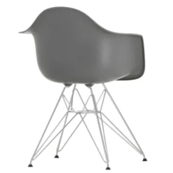 Krzesło Eames Plastic Chairs Re Dar Ciemnoszare - Chromowana Podstawa Vitra