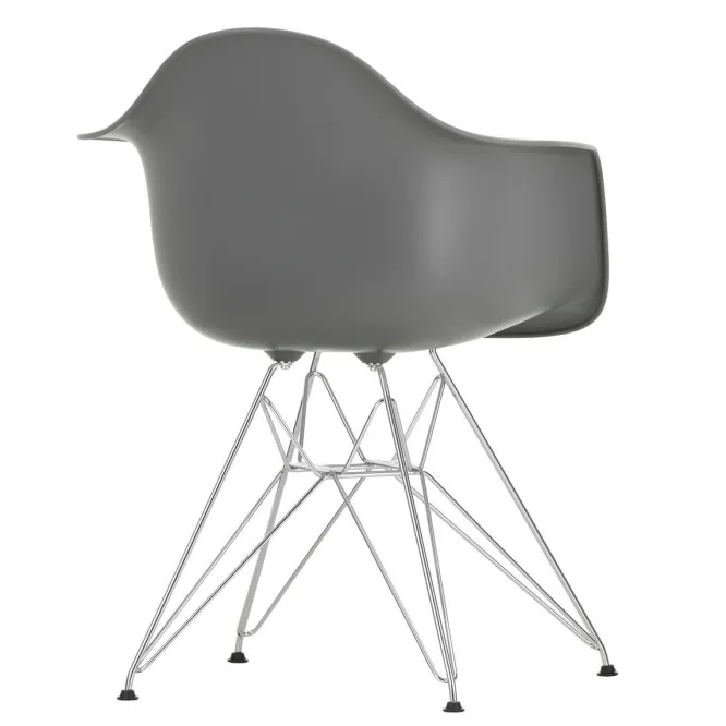 Krzesło Eames Plastic Chairs Re Dar Ciemnoszare - Chromowana Podstawa Vitra