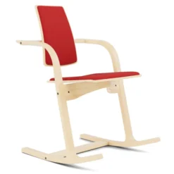Krzesło Ergonomiczne Actulum Czerwone, Naturalne Drewno Varier