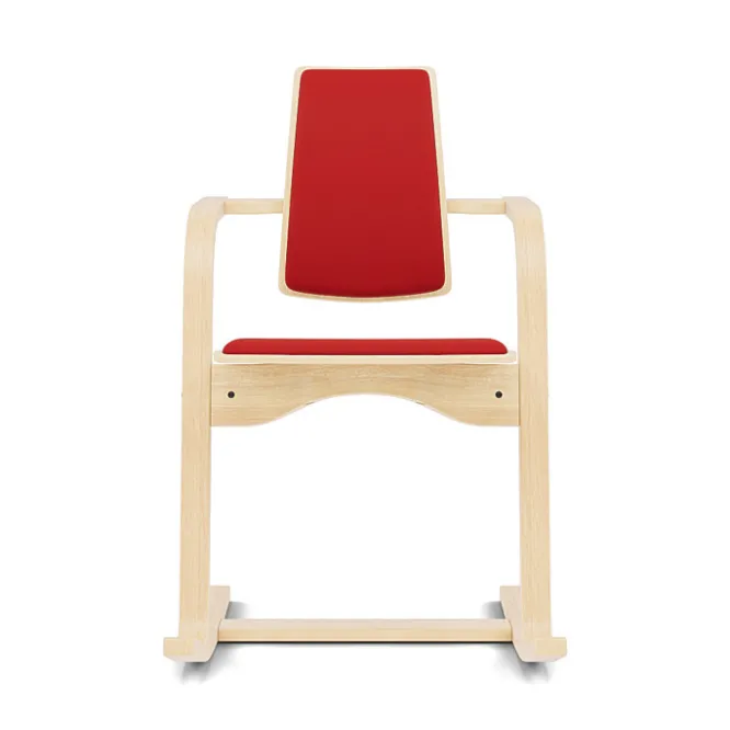 Krzesło Ergonomiczne Actulum Czerwone, Naturalne Drewno Varier