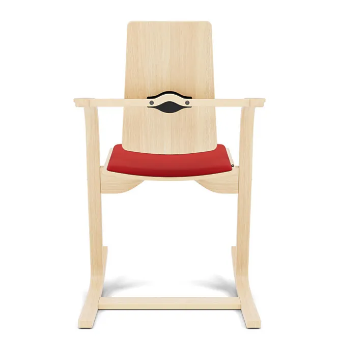 Krzesło Ergonomiczne Actulum Czerwone, Naturalne Drewno Varier