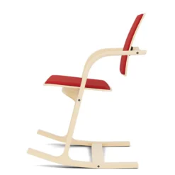 Krzesło Ergonomiczne Actulum Czerwone, Naturalne Drewno Varier