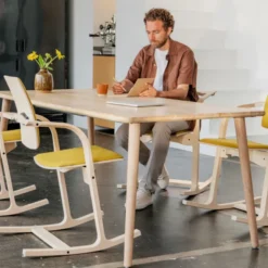 Krzesło Ergonomiczne Actulum Żółte, Naturalne Drewno Varier