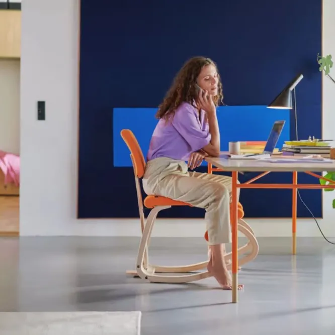 Krzesło Ergonomiczne Variable Plus Jasnoniebieskie, Jasnobrązowe Drewno Varier