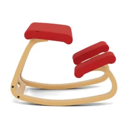 Krzesło Ergonomiczne Variable Czerwone Revive 634, Jasnobrązowe Drewno Varier