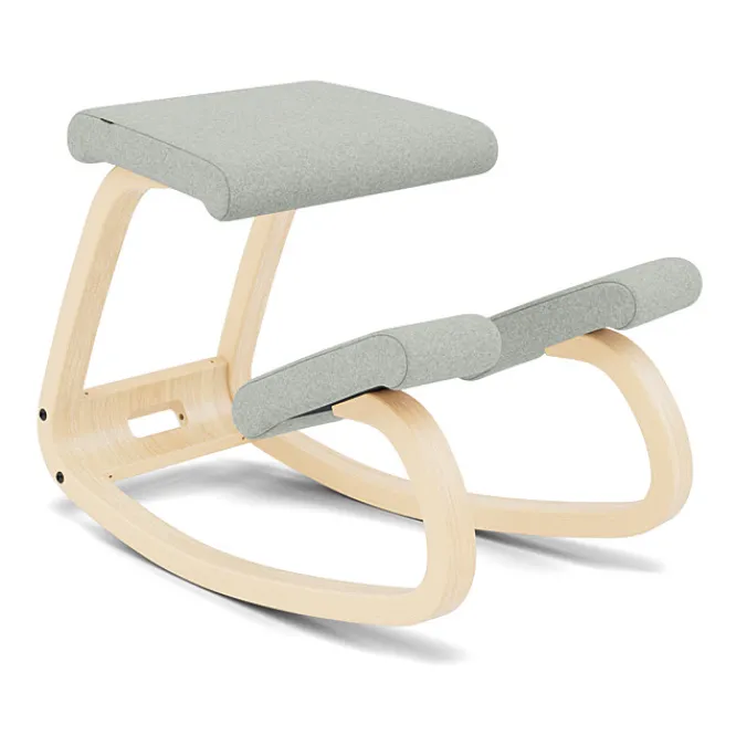Krzesło Ergonomiczne Variable Jasnoszare Divina Melange 120, Naturalne Drewno Va