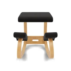 Krzesło Ergonomiczne Variable Czarne Re-Wool 198, Jasnobrązowe Drewno Varier