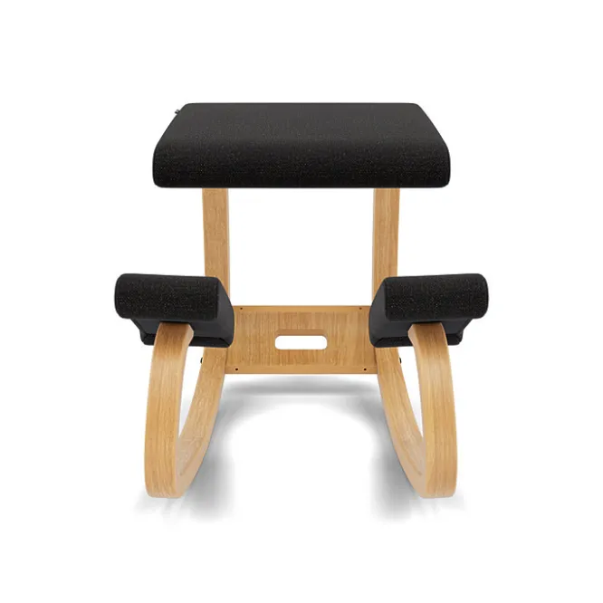 Krzesło Ergonomiczne Variable Czarne Re-Wool 198, Jasnobrązowe Drewno Varier