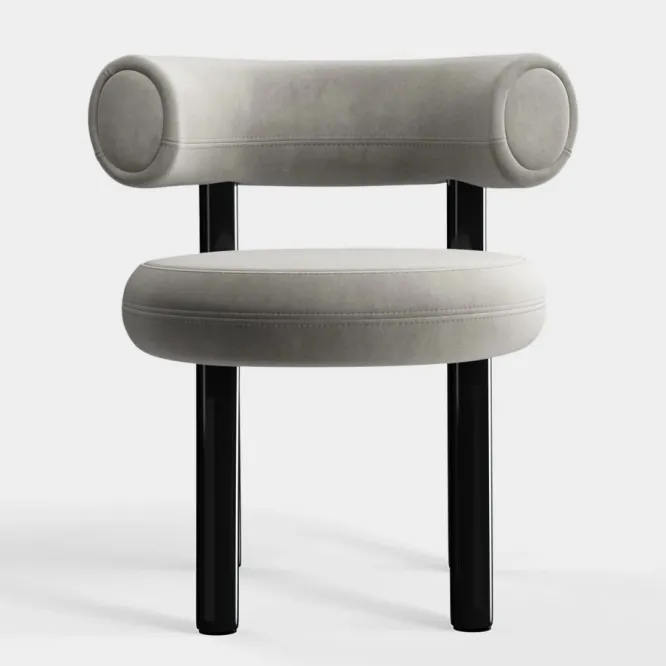 Krzesło Fat Black Steel - Clay Velvet Tom Dixon