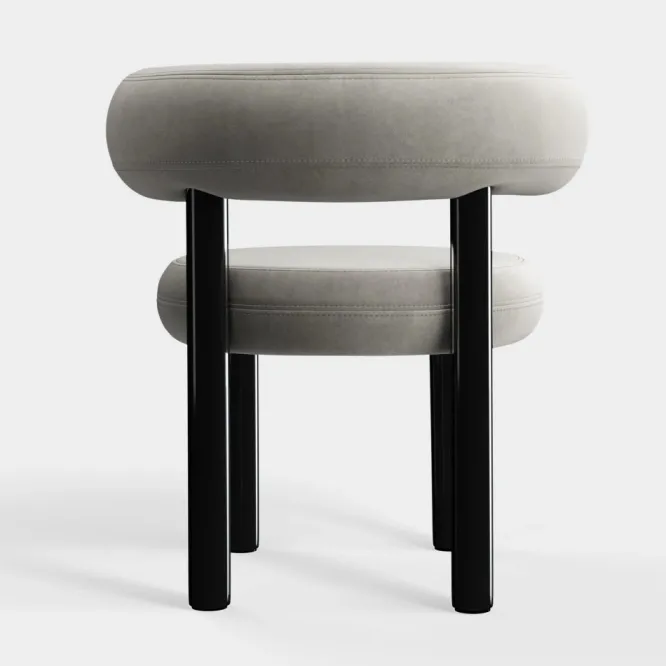 Krzesło Fat Black Steel - Clay Velvet Tom Dixon